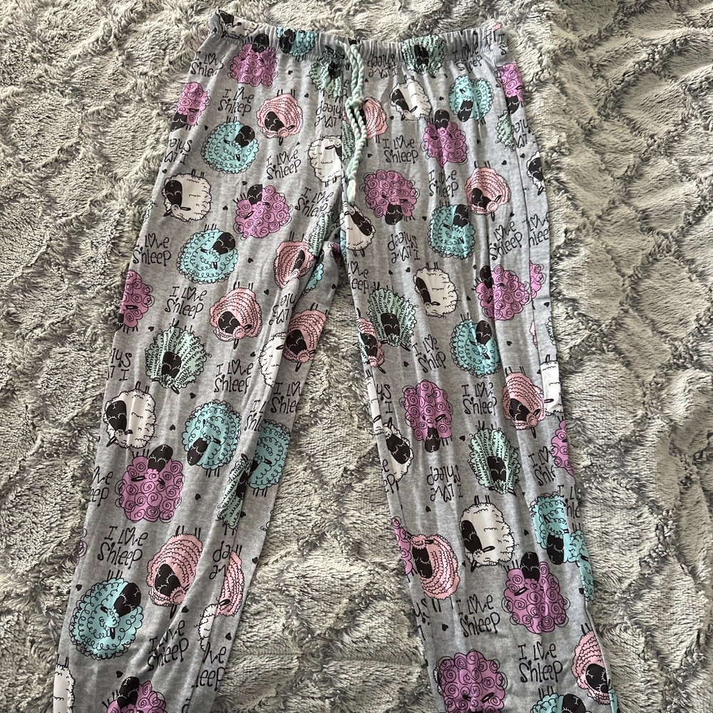 Briefly Stated I Love Sheep pj pants NWOT